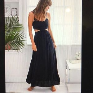 Aerie Black Cutout Maxi Dress
